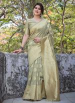 Chanderi Silk Mint Green Festival Wear Weaving Saree